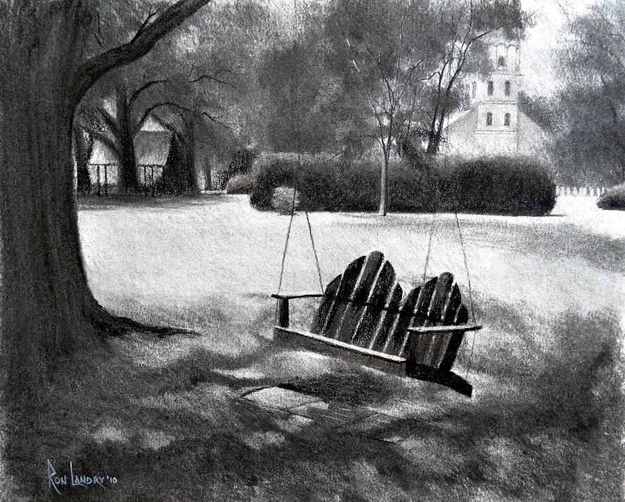 900x722 Tree Swing In Grand Coteau Drawing - Tree Swing Drawing