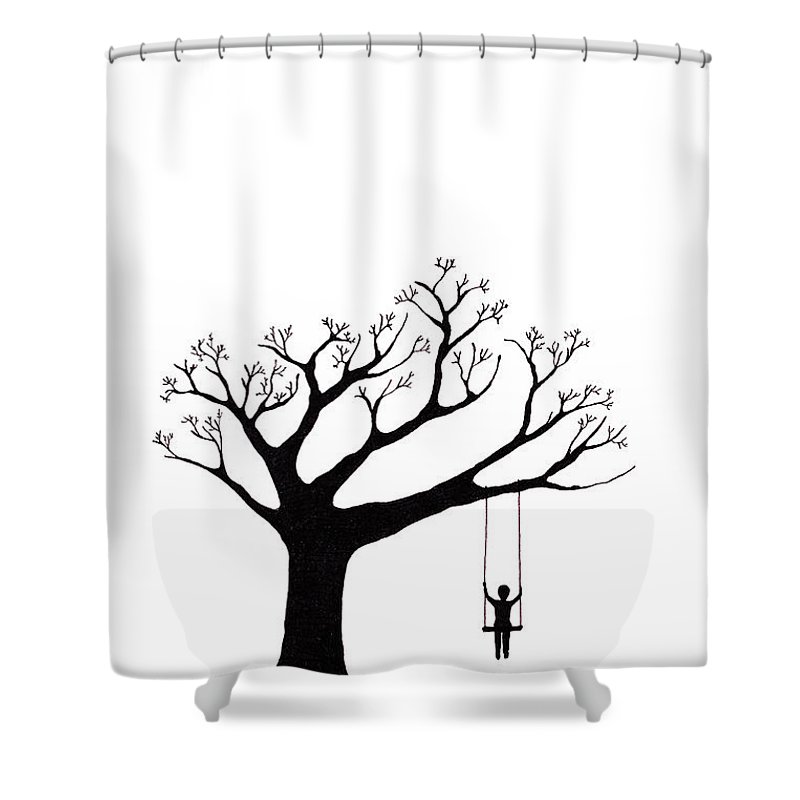 800x800 Tree Swing Shower Curtain For Sale - Tree Swing Drawing