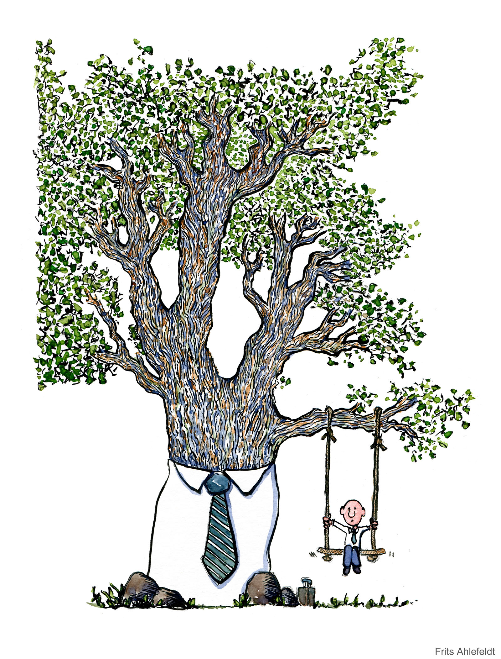 1600x2102 Tree Swing Father Son Tie Paths To A Better Future - Tree Swing Drawing