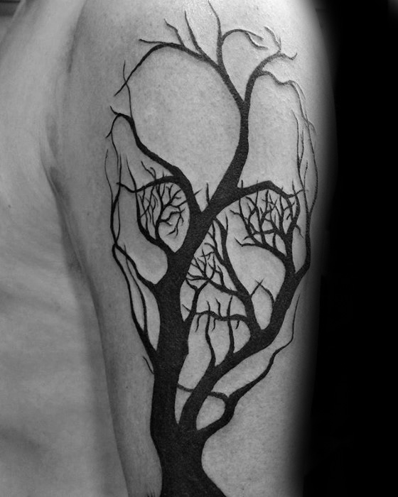 560x700 Skull Tree Tattoo Designs For Men - Tree Tattoo Drawing