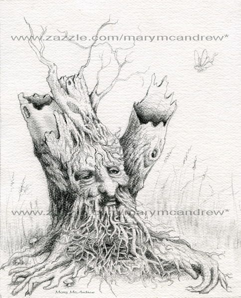 483x597 Image Result For Drawing Painting Creepy Tree Face Halloween - Tree With Face Drawing