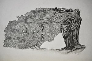 300x199 Tree With Faces Drawing - Tree With Face Drawing