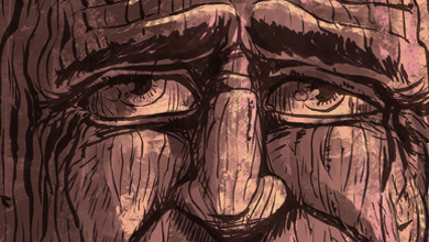 390x220 Tree Face Illustration Tagged Cartoons - Tree With Face Drawing