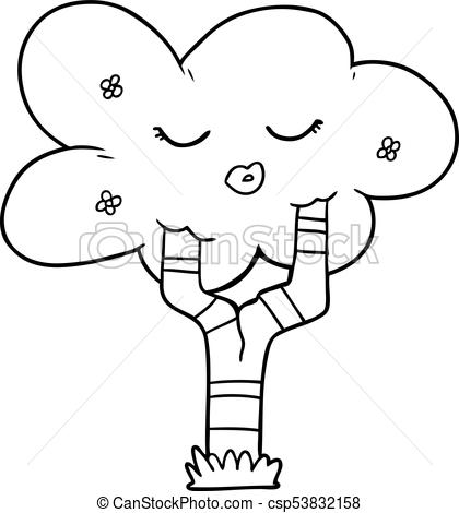 420x470 Cartoon Tree With Face - Tree With Face Drawing