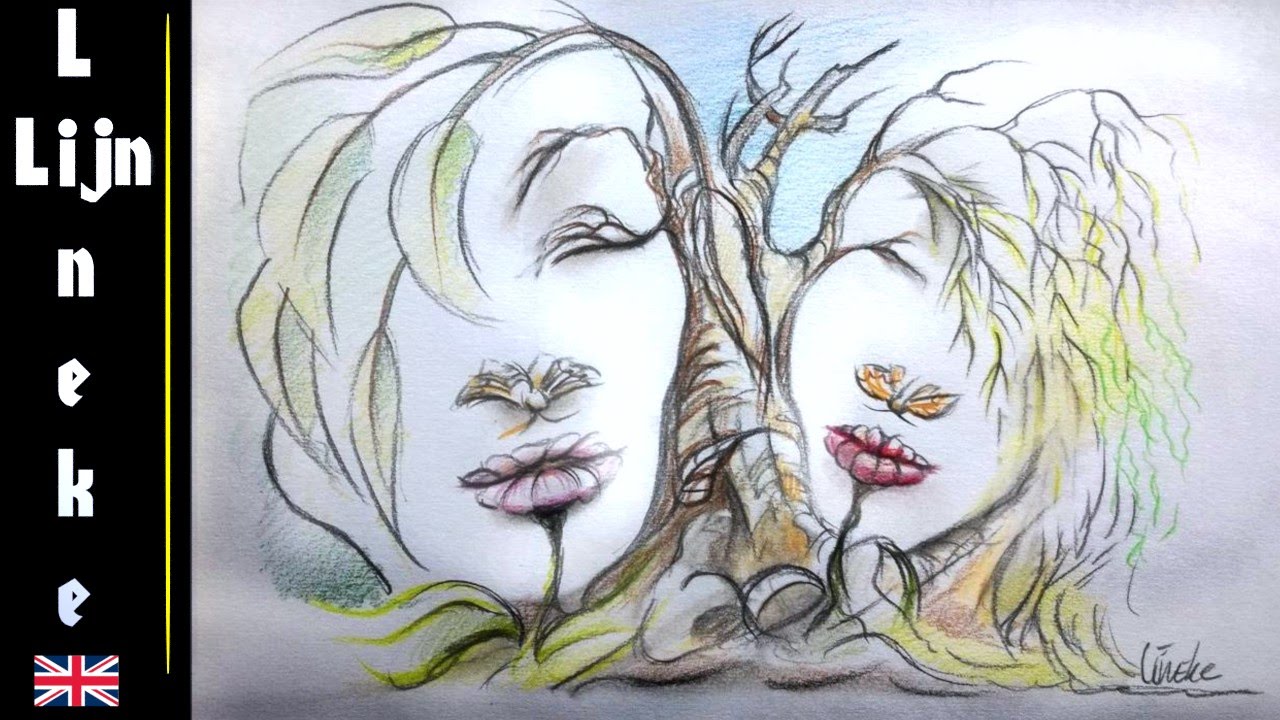 1280x720 Easy Face For Beginners Optical Illusion Drawing - Tree With Face Drawing