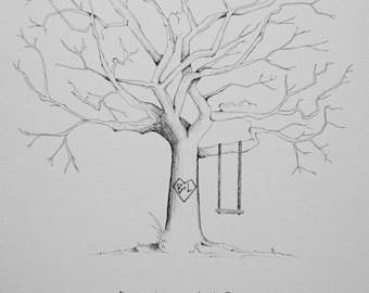 340x270 Tree Swing Drawing Etsy - Tree With Swing Drawing