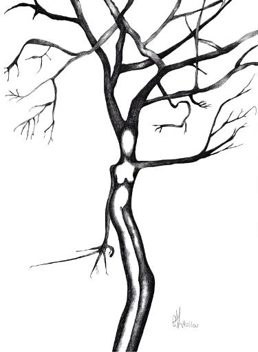 375x510 Woman Tree Drawing - Tree Woman Drawing