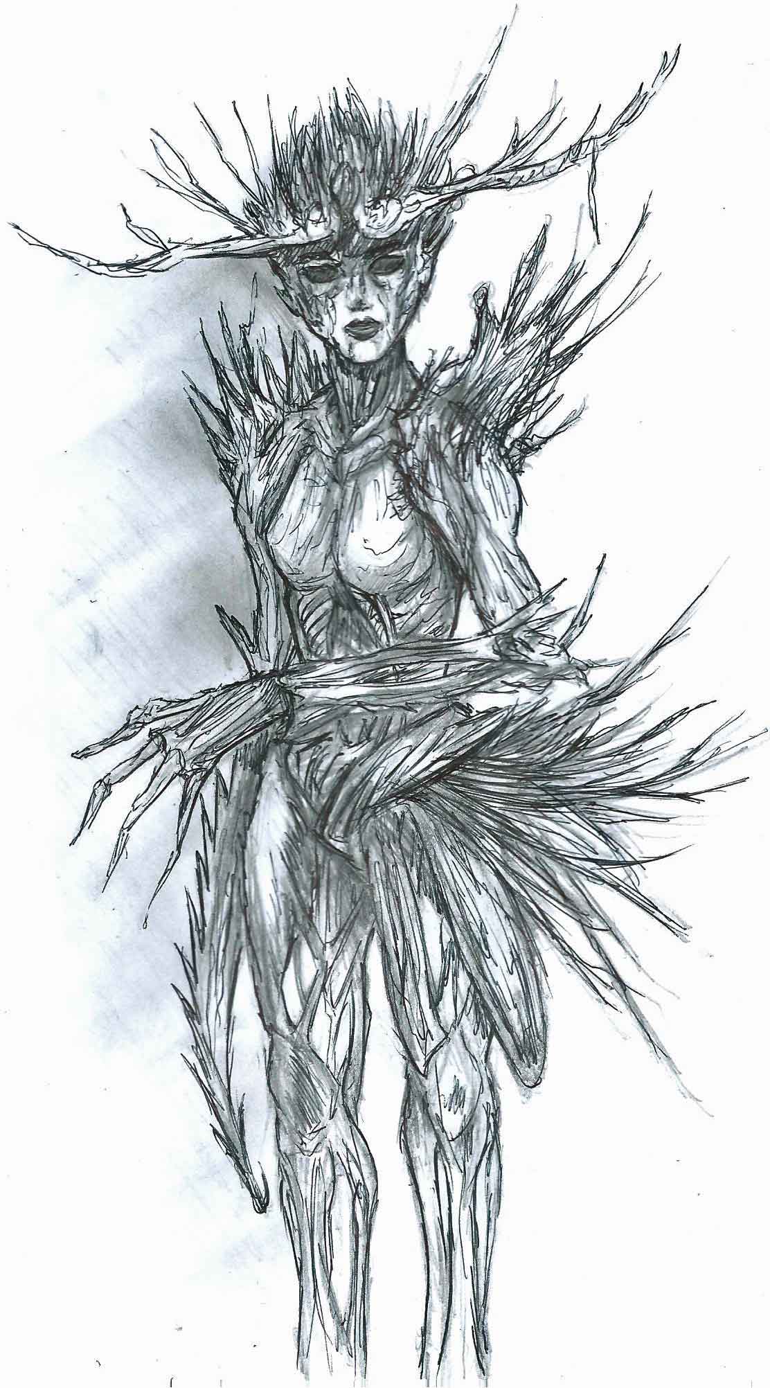 1112x2004 Tree Lady - Tree Woman Drawing