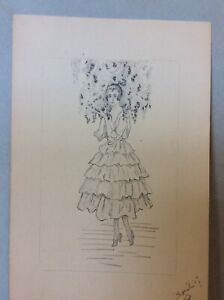 224x300 French Drawing Of Lady Under Trellis - Trellis Drawing