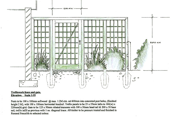 600x400 Plan Eden Gallery Technical Drawing Of A Trellis And Gate - Trellis Drawing
