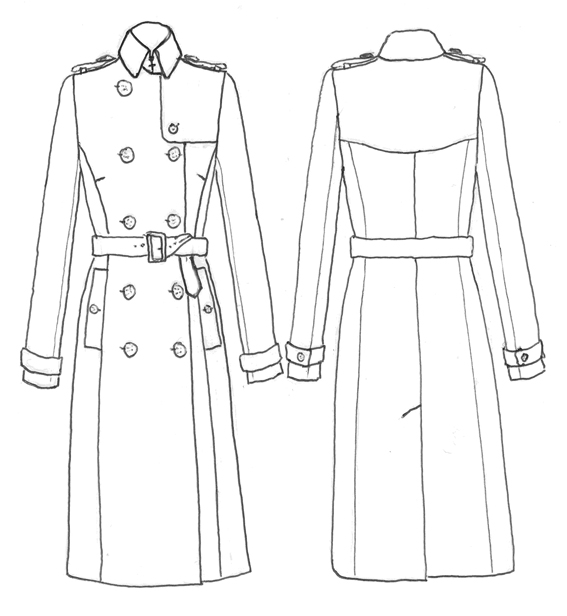 Trench Coat Drawing at Explore collection of