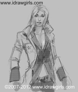 273x320 how to draw woman in trench coat - Trench Coat Drawing