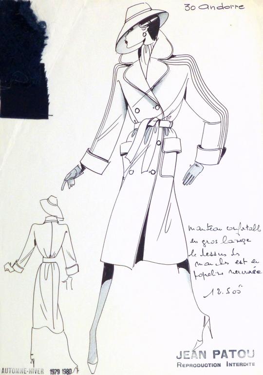 540x768 jean patou - Trench Coat Drawing