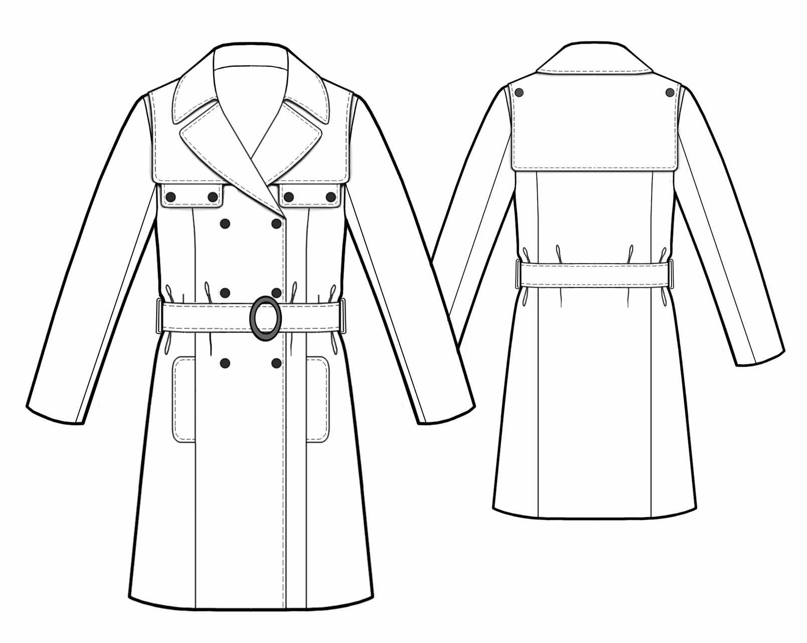 1609x1281 trench coat - Trench Coat Drawing