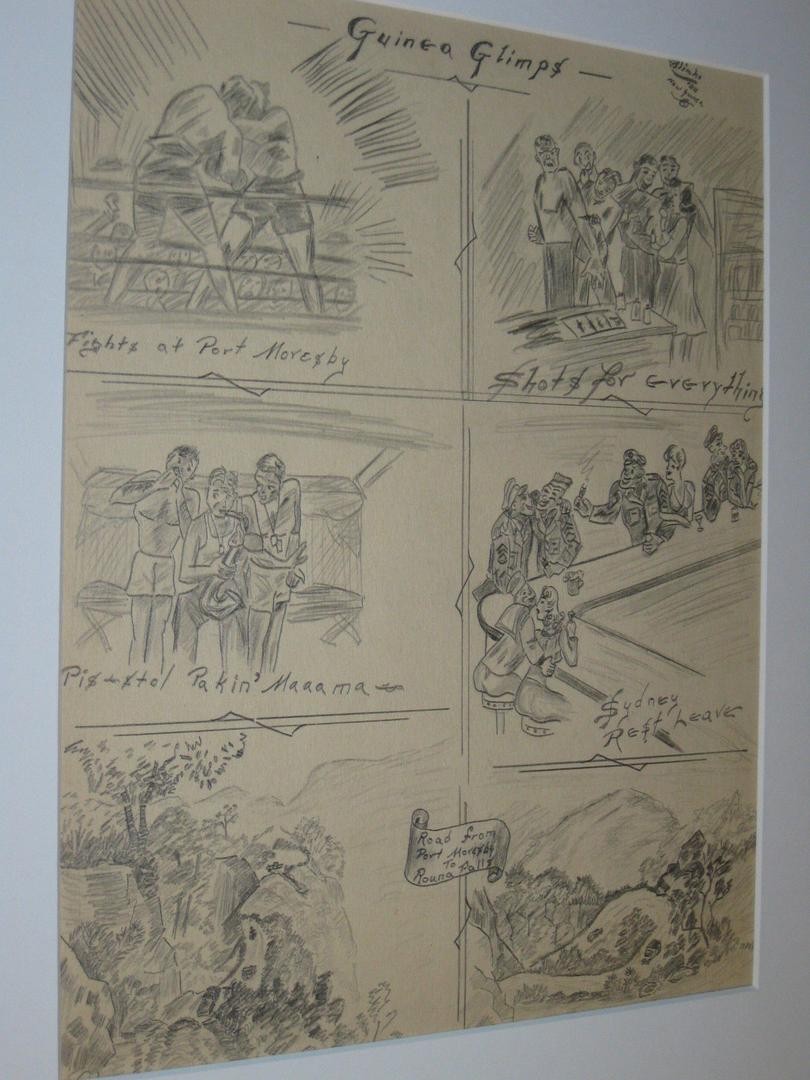 810x1080 orig wwii trench art drawing bomb group new guinea glimpses - Trench Drawing