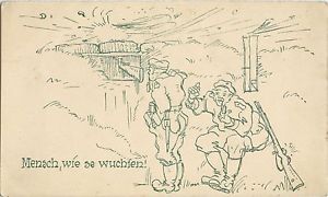 300x180 trench humour sketch drawing german postcard great war - Trench Drawing