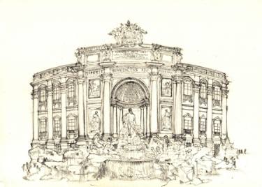 375x268 trevi fountain drawing - Trevi Fountain Drawing