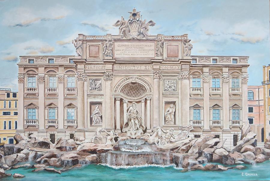 900x604 trevi fountain painting - Trevi Fountain Drawing