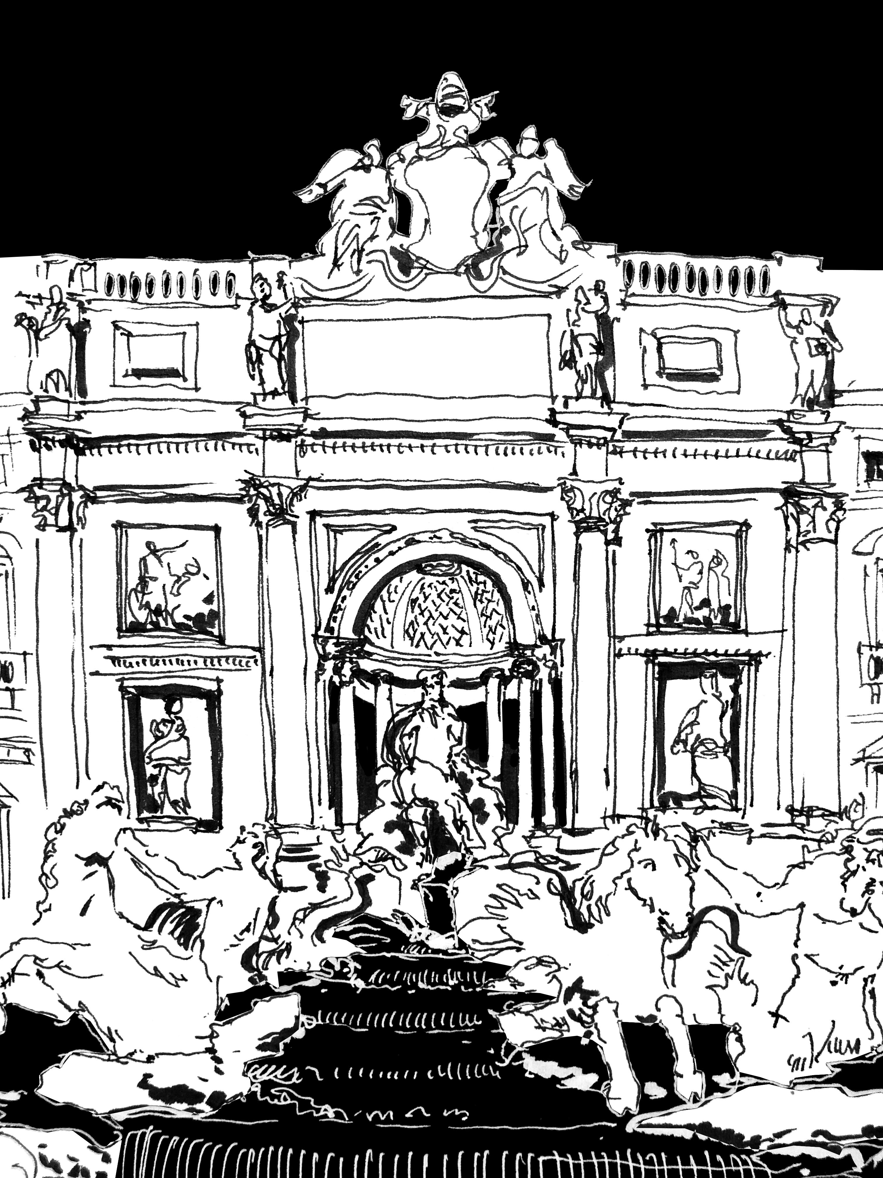 3024x4032 fontana di trevi, rome - Trevi Fountain Drawing