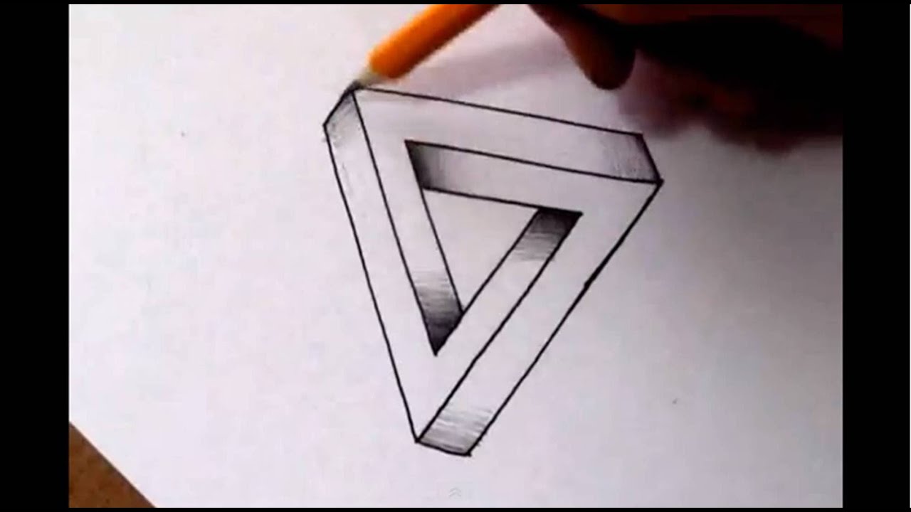 1280x720 how to draw the impossible triangle - Triangle Illusion Drawing