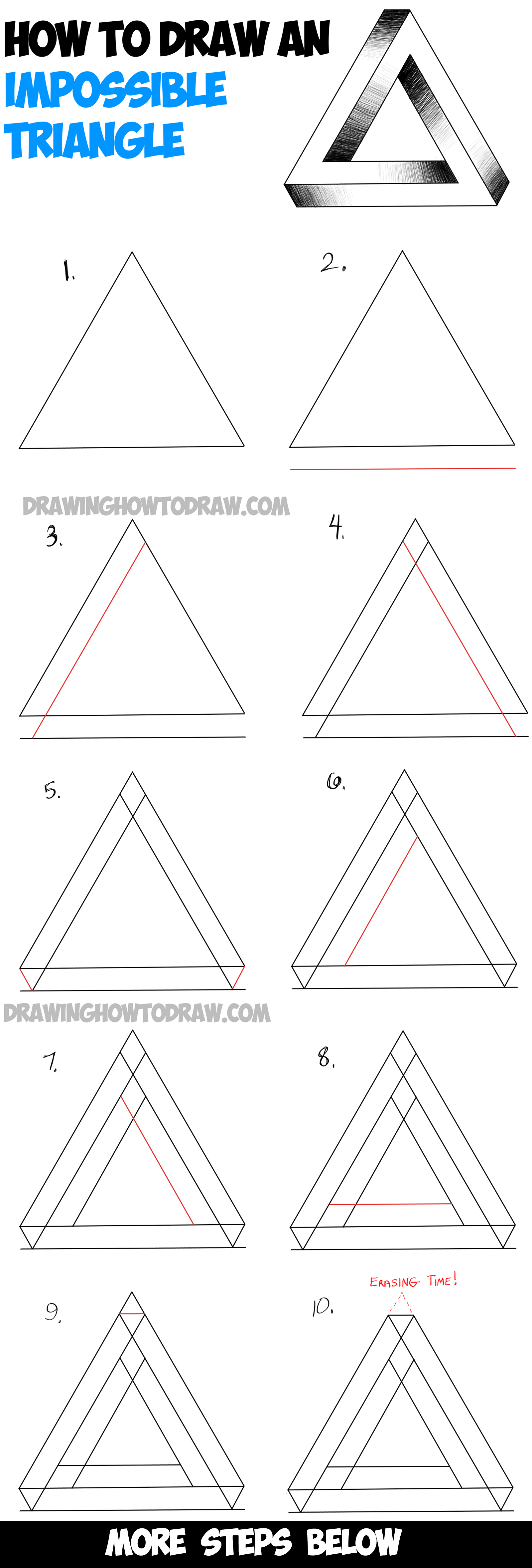 1600x4708 how to draw an impossible triangle - Triangle Illusion Drawing
