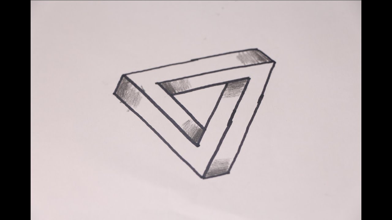 1280x720 how to draw optical illusion triangle - Triangle Illusion Drawing