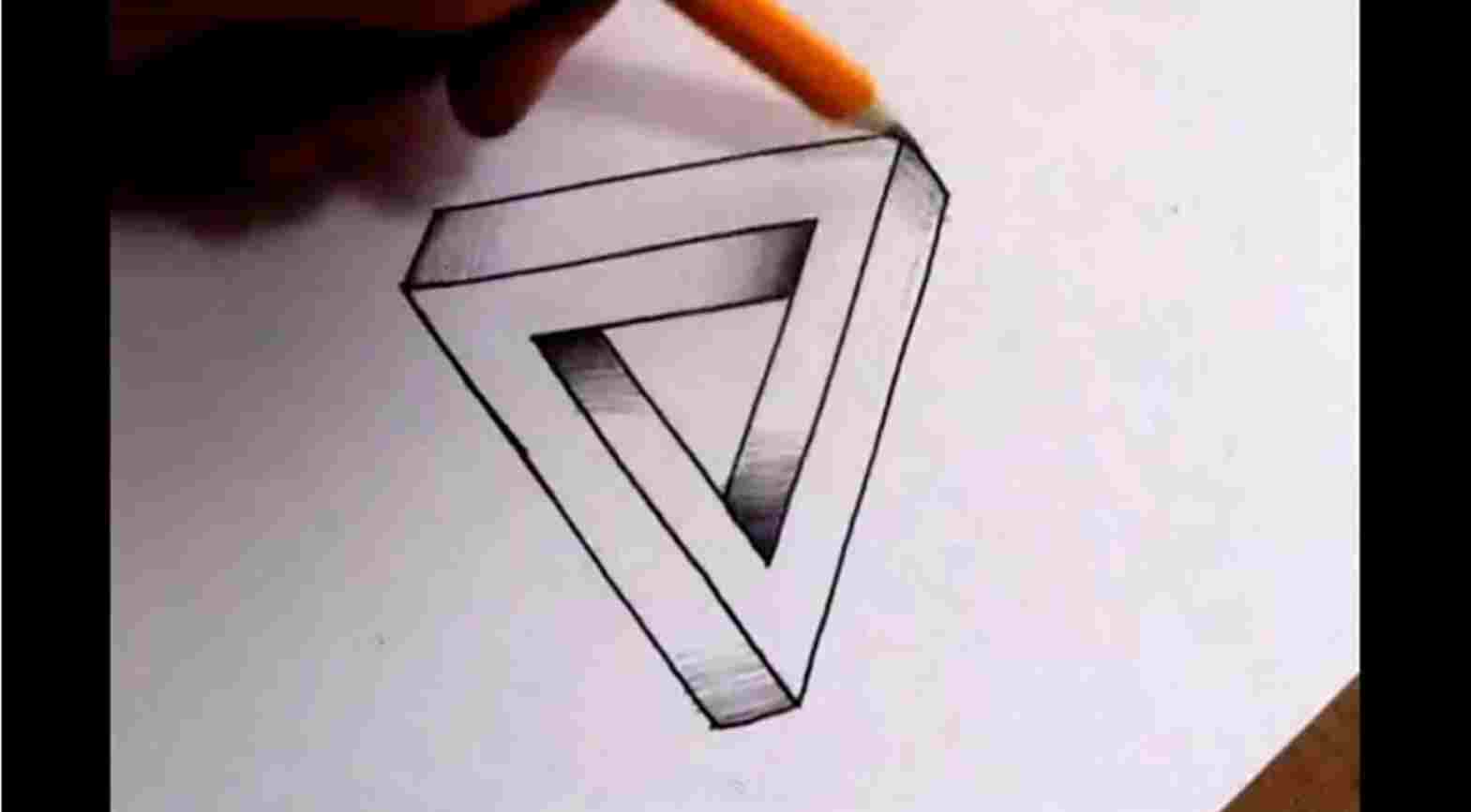 1569x867 illusion youtuberhyoutubecom d drawing - Triangle Illusion Drawing