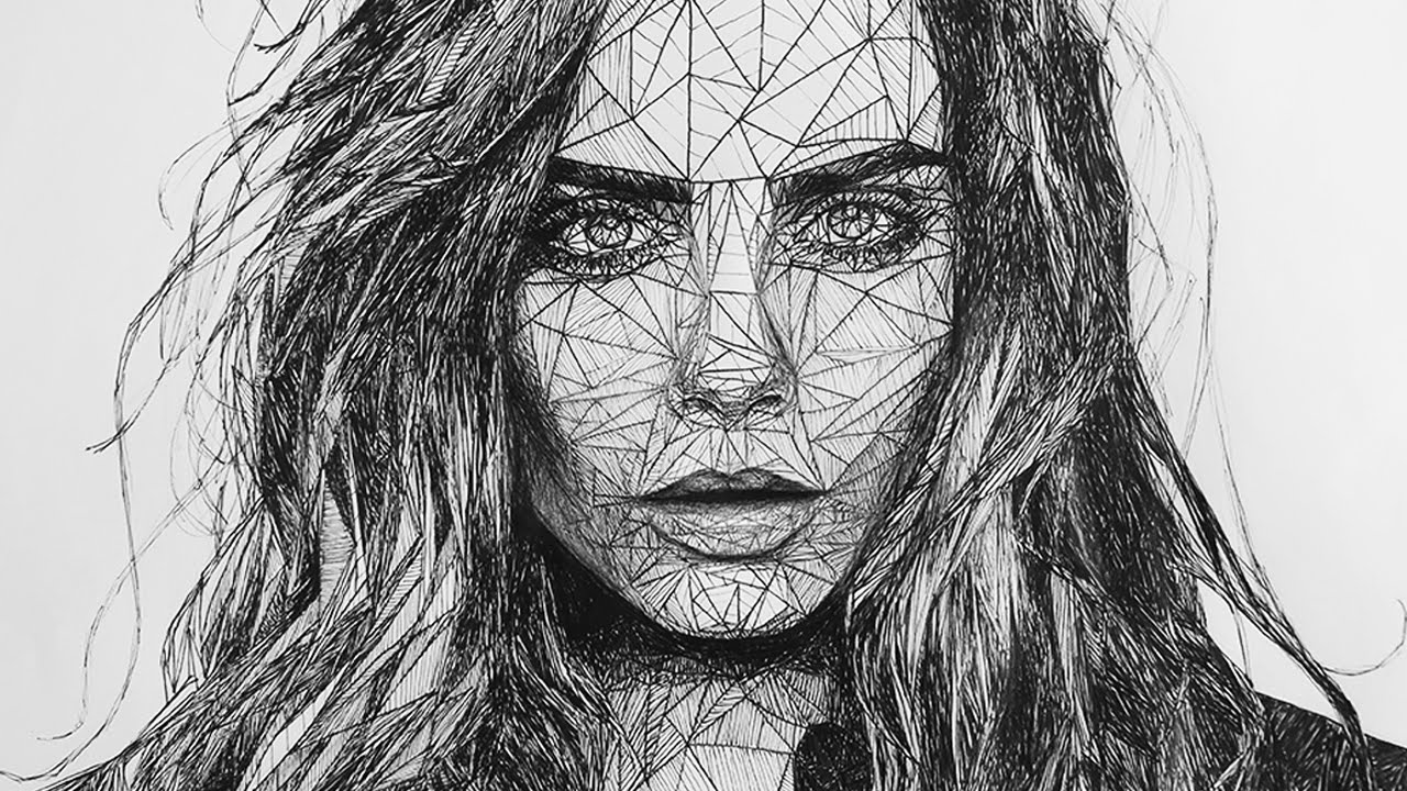 1280x720 Cara Delevingne Triangulation Drawing - Triangulation Drawing