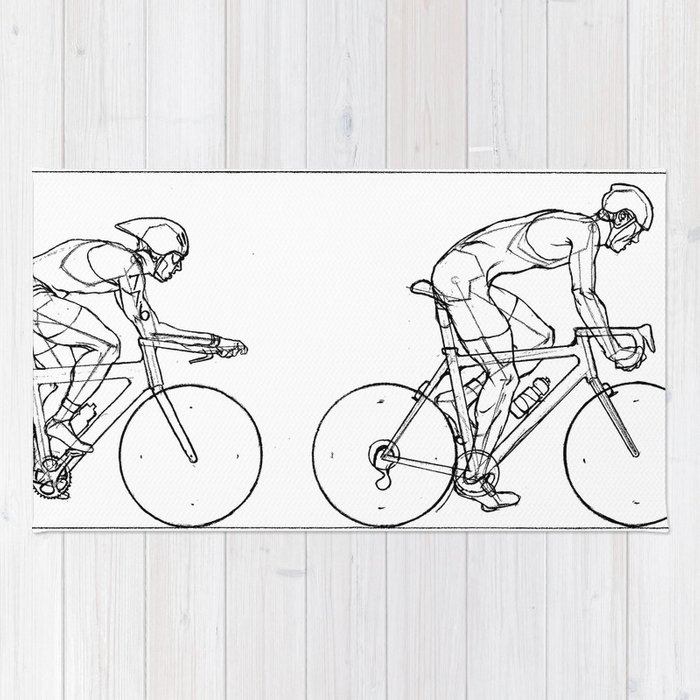 700x700 transitions through triathlon cyclists drawing b rug - Triathlon Drawing
