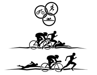 310x240 triathlon photos, royalty free images, graphics, vectors videos - Triathlon Drawing