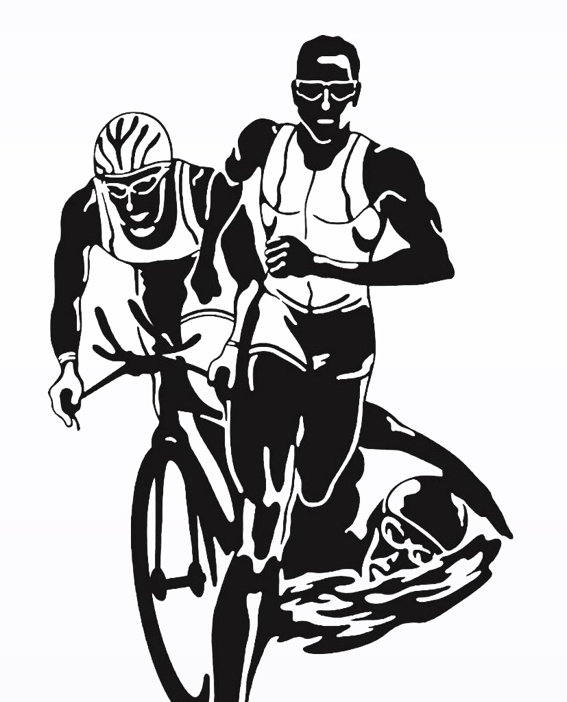 827x1024 triathlon fludal sports - Triathlon Drawing