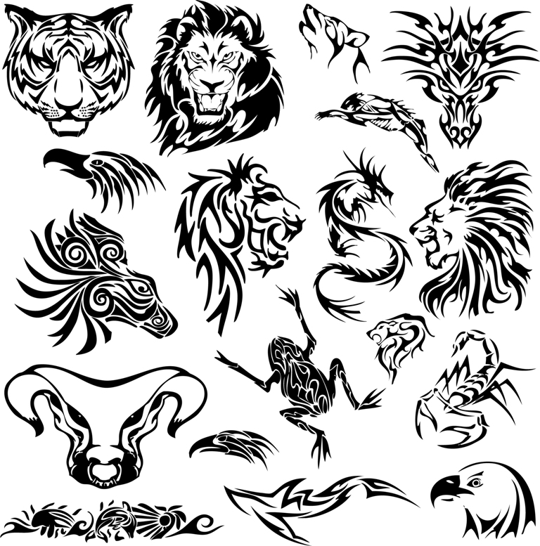 768x777 Amazing Tribal Animal Tattoos Designs - Tribal Animal Drawings