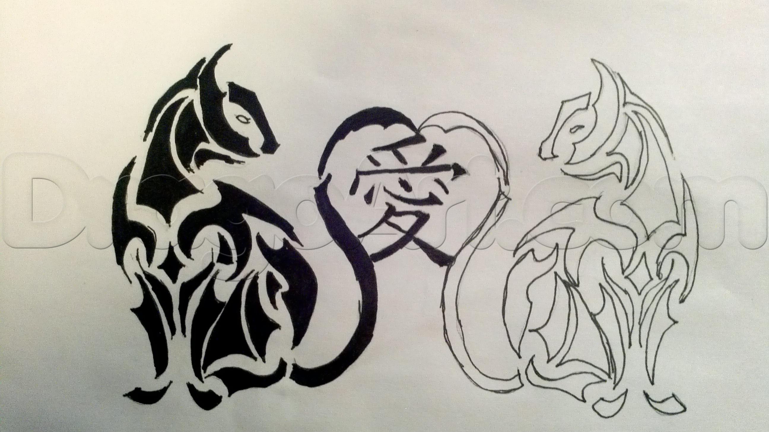 2592x1458 How To Draw Tribal Cats, Step - Tribal Animal Drawings