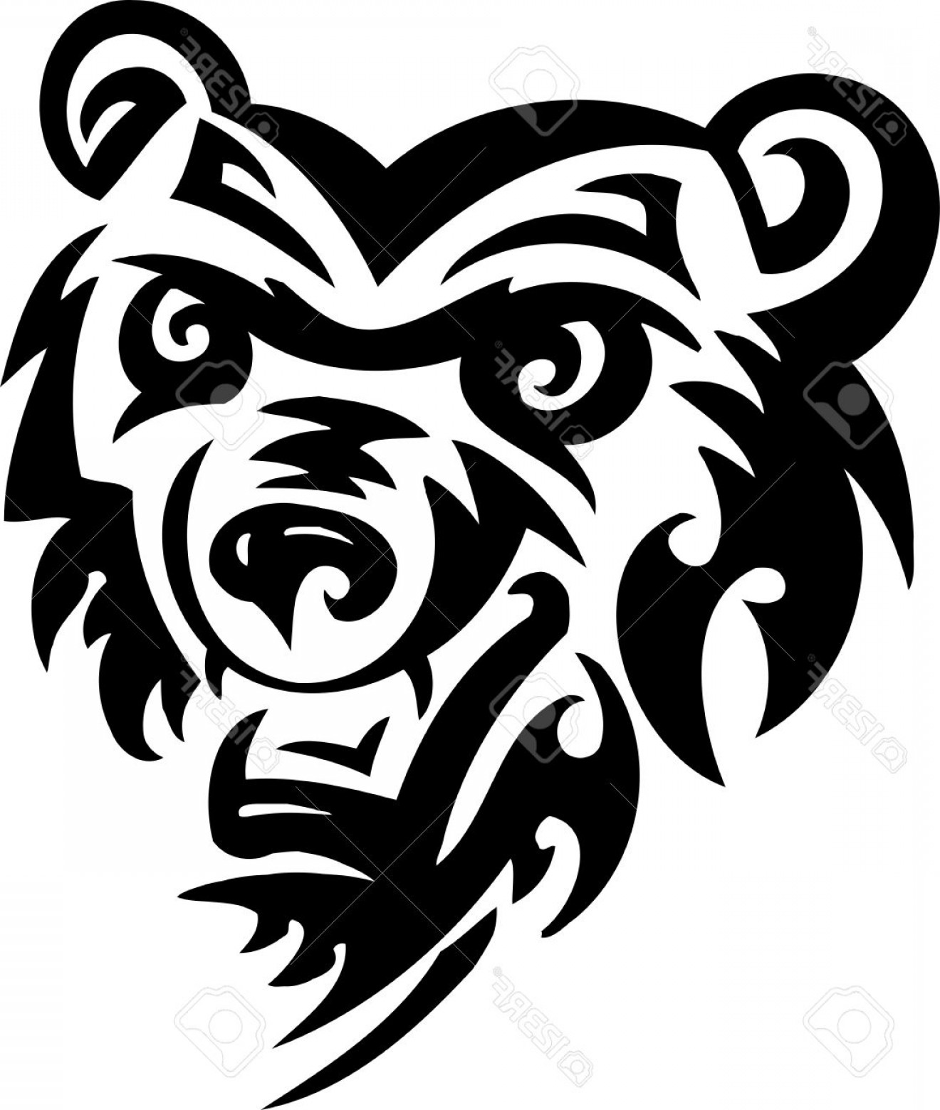 1320x1560 photobear tribal animals vector illustration ready for vinyl - Tribal Animal Drawings