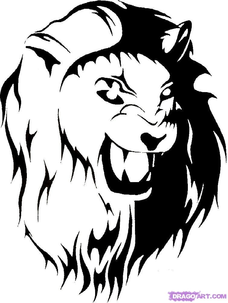 755x1000 How To Draw Tribal Lion Art, Step - Tribal Art Drawing