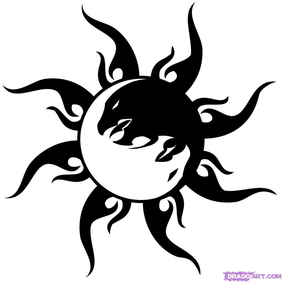 938x938 How To Draw A Tribal Yin Yang, Step - Tribal Art Drawing