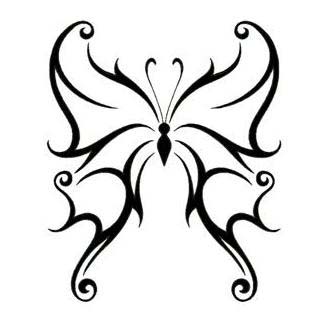 320x320  - Tribal Butterfly Drawing