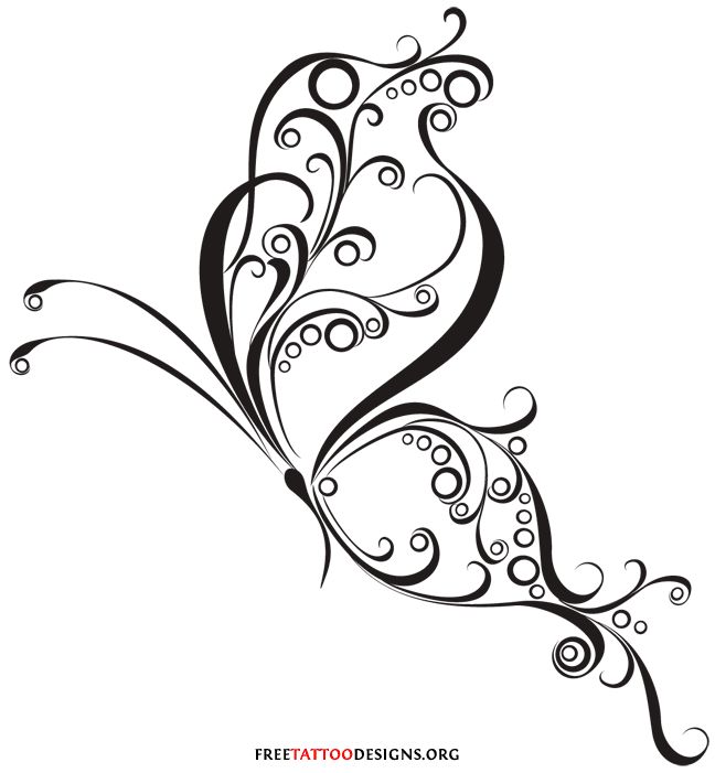 648x701 Butterfly Tattoo Clipart Tribal - Tribal Butterfly Drawing