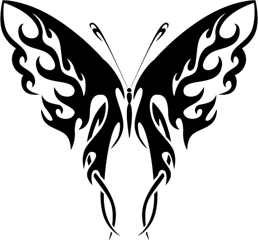 502x468 Tattoo Designs Of Butterflies - Tribal Butterfly Drawing