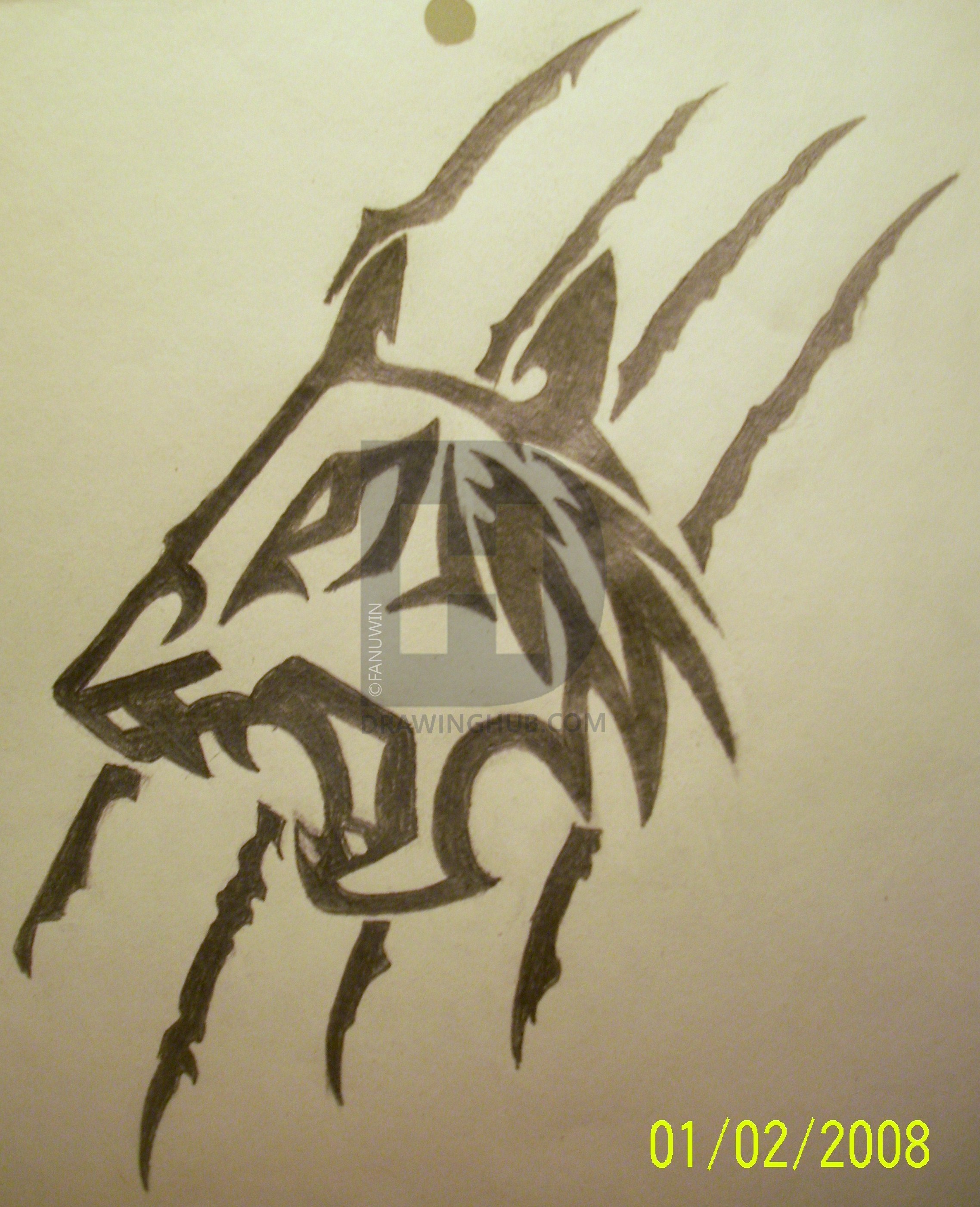 2276x2804 Tribal Cat Drawing - Tribal Cat Drawing