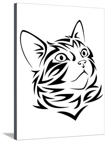 366x488 Tribal Cat Kitten Animal Stretched Canvas Print - Tribal Cat Drawing