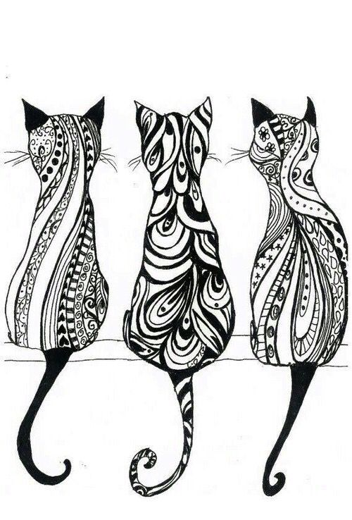 500x738 cats tribal art art tribal design art, drawings, cat tattoo - Tribal Cat Drawing
