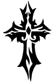 220x347 Tribal Cross Tattoo Designs And Stencils - Tribal Cross Drawings
