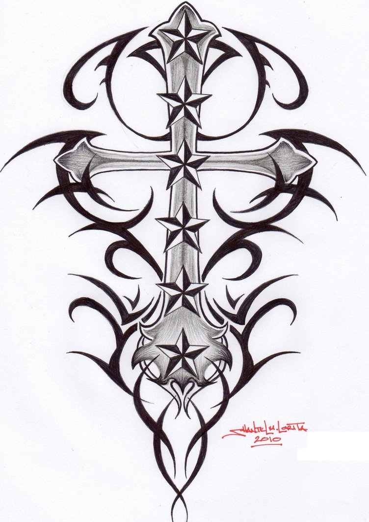 Tribal Cross Drawings At PaintingValley Com Explore Collection Of   Tribal Cross Drawings 7 