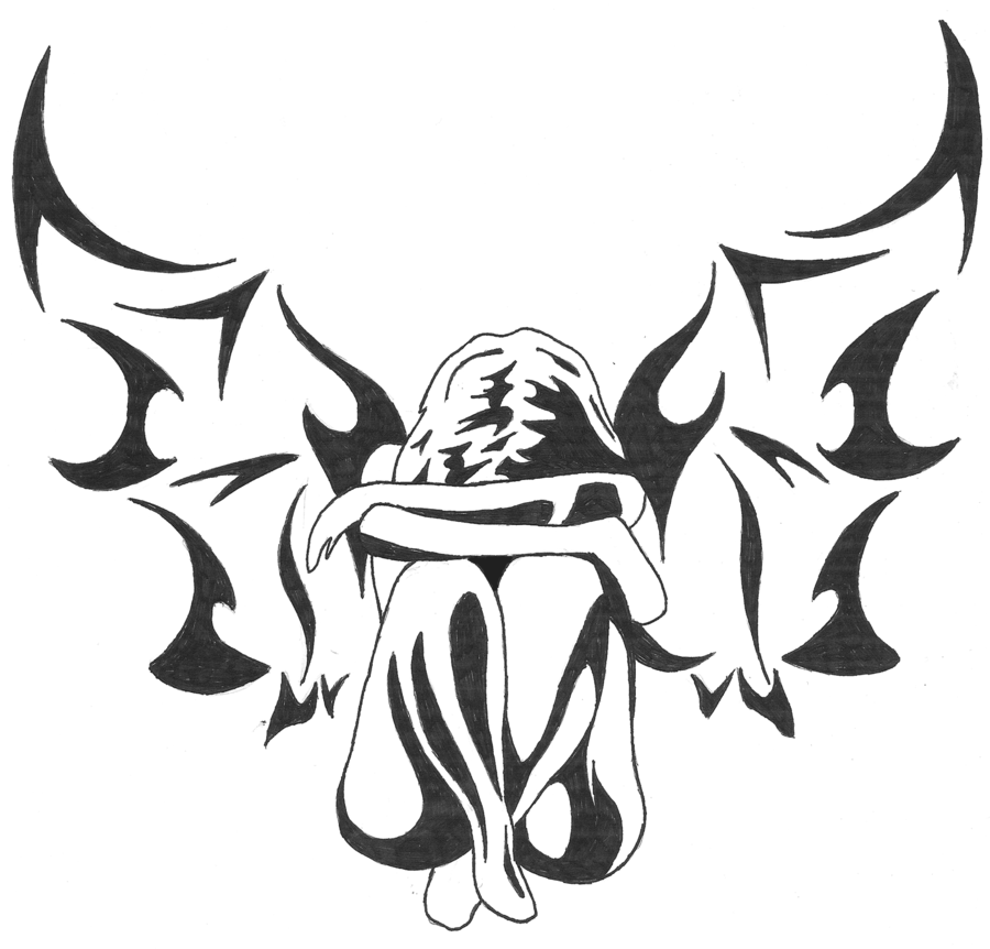 900x862 Angels Girls Draw Tribal Design - Tribal Designs Drawings