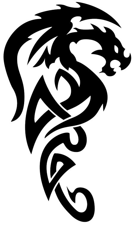 450x760 Dragon Drawings - Tribal Dragon Drawing