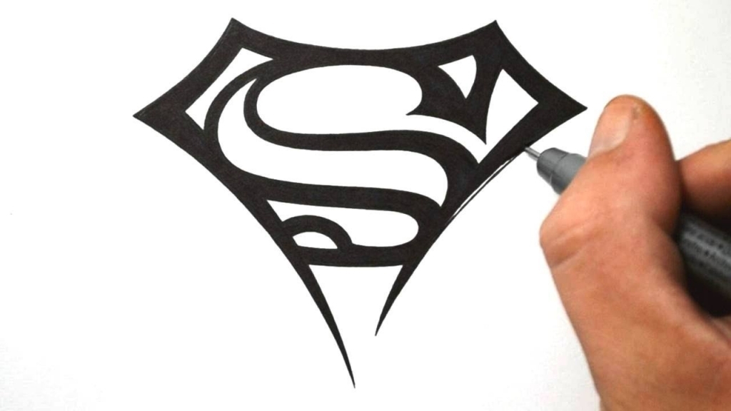 1024x576 Unique Cool Simple Designs Drawings How To Draw Superman Logo - Tribal Drawing Ideas
