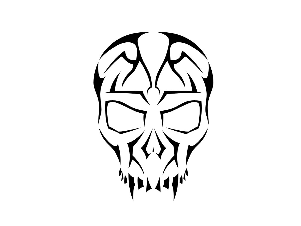 1024x768 Tribal Tattoos Clipart Skull - Tribal Drawings