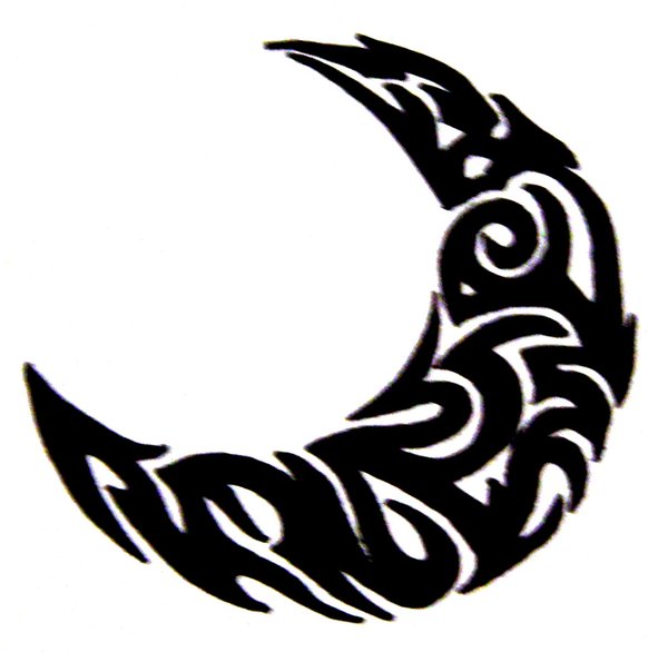 600x586 Tribal Moon Tattoos - Tribal Drawings