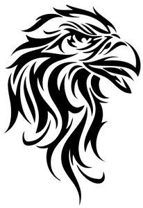 206x300 Tribal Flame Eagle Hawk Head Decal Vinyl Sticker Wall - Tribal Eagle Drawing